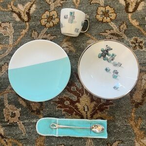 Tiffany & Co. Bear and Block 3-Piece Set + Elsa Peretti Padova Silver Spoon